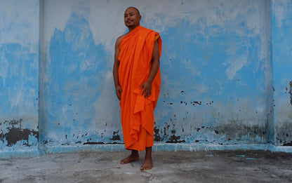 One Piece HandTailored Organic Cotton Authentic Buddhist Monk Monastic Robe,Kasaya Buddhist Monk Prayer/Meditation/Spiritual Cloth,Monk Gift