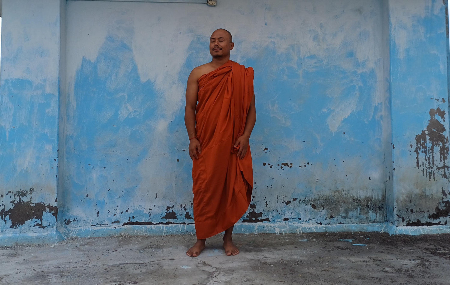One Piece HandTailored Organic Cotton Authentic Buddhist Monk Monastic Robe,Kasaya Buddhist Monk Prayer/Meditation/Spiritual Cloth,Monk Gift