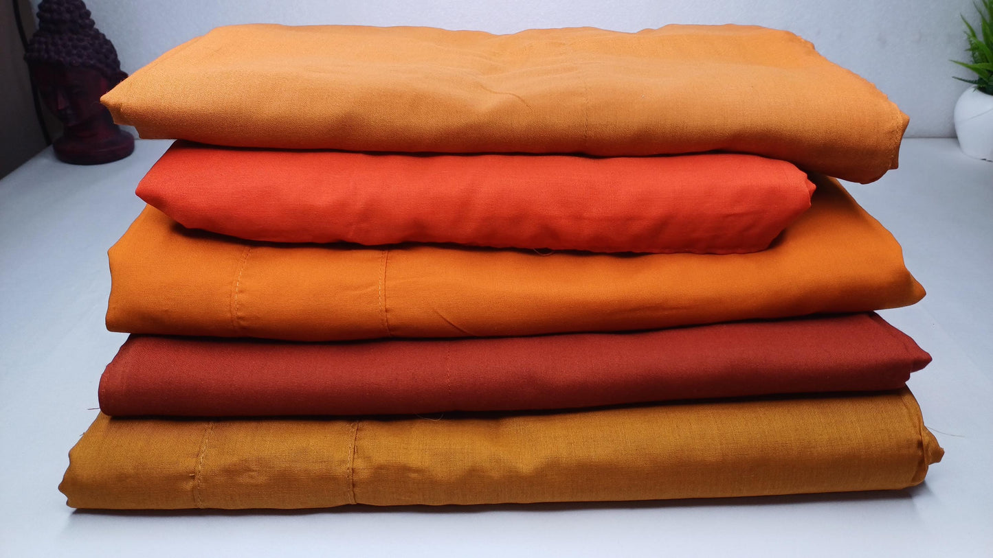 6 Piece Complete Tailored Organic Cotton Theraveda Buddhist Monk Monastic Robe Set,Kasaya Monastic Prayer/Meditation/Spiritual Cloth Set