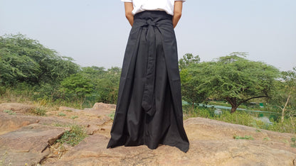 Layman Unisex Tibetan Buddhist Meditation Skirt,Tibetan Half Chuba Wrap-Around Cotton Meditation Cloth,Monastery Style Spiritual Lower Robe