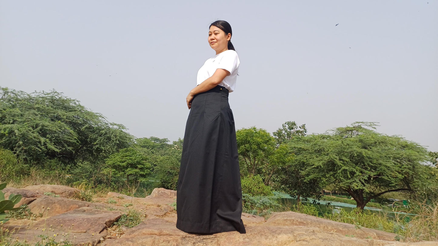 Layman Unisex Tibetan Buddhist Meditation Skirt,Tibetan Half Chuba Wrap-Around Cotton Meditation Cloth,Monastery Style Spiritual Lower Robe