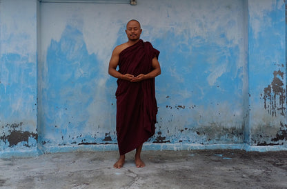 One Piece HandTailored Organic Cotton Authentic Buddhist Monk Monastic Robe,Kasaya Buddhist Monk Prayer/Meditation/Spiritual Cloth,Monk Gift