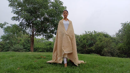 PEACE SILK Traditional Handspun/Handwoven Non-Violent Pure Raw Eri Silk Meditation Shawl/Scarf,Ethical Silk Tantrik Buddhist Prayer Wrap/Zen