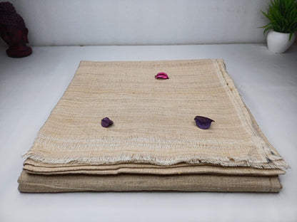 PEACE SILK Traditional Handspun/Handwoven Non-Violent Pure Raw Eri Silk Meditation Shawl/Scarf,Ethical Silk Tantrik Buddhist Prayer Wrap/Zen