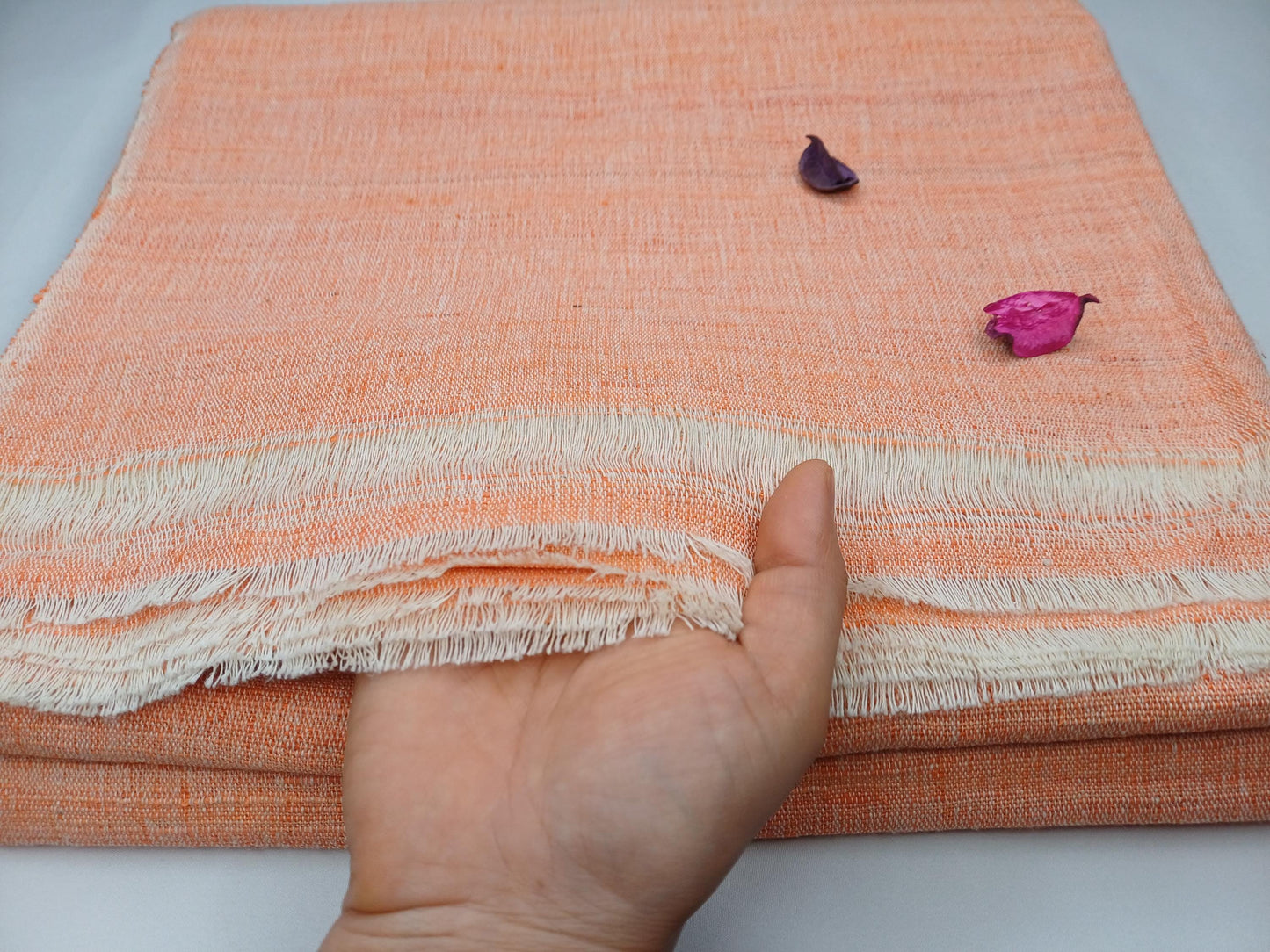 Large Traditional HandspunHandwoven Pink Raw Eri Silk Buddhist Meditation Shawl,Oversize Peace Silk Wrap,Non-Violent Silk Tantrik Prayer Zen