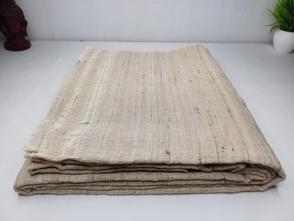 PEACE SILK Traditional Handspun/Handwoven Non-Violent Pure Raw Eri Silk Meditation Shawl/Scarf,Ethical Silk Tantrik Buddhist Prayer Wrap/Zen