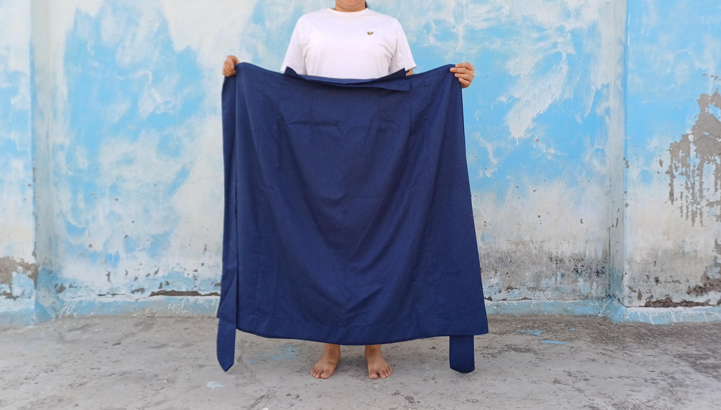 Layman Unisex Tibetan Buddhist Meditation Skirt,Tibetan Half Chuba Wrap-Around Cotton Meditation Cloth,Monastery Style Spiritual Lower Robe