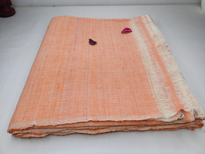 Large Traditional HandspunHandwoven Pink Raw Eri Silk Buddhist Meditation Shawl,Oversize Peace Silk Wrap,Non-Violent Silk Tantrik Prayer Zen