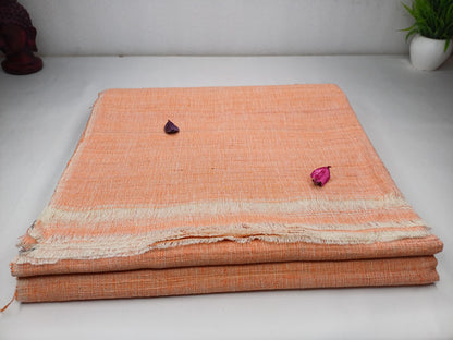 Large Traditional HandspunHandwoven Pink Raw Eri Silk Buddhist Meditation Shawl,Oversize Peace Silk Wrap,Non-Violent Silk Tantrik Prayer Zen