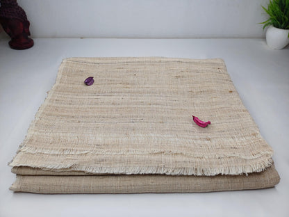 PEACE SILK Traditional Handspun/Handwoven Non-Violent Pure Raw Eri Silk Meditation Shawl/Scarf,Ethical Silk Tantrik Buddhist Prayer Wrap/Zen