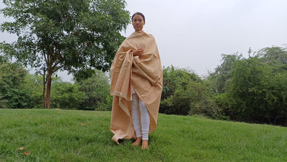 PEACE SILK Traditional Handspun/Handwoven Non-Violent Pure Raw Eri Silk Meditation Shawl/Scarf,Ethical Silk Tantrik Buddhist Prayer Wrap/Zen