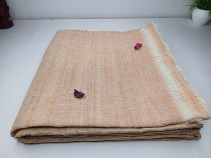 PEACE SILK Traditional Handspun/Handwoven Non-Violent Pure Raw Eri Silk Meditation Shawl/Scarf,Ethical Silk Tantrik Buddhist Prayer Wrap/Zen