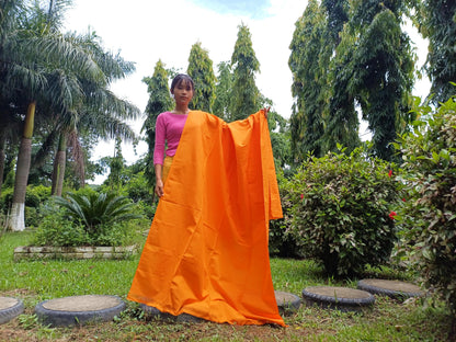 X- Large Handwoven Pure Organic Cotton  Saffron Tibetan Buddhist Monk Meditation Shawl,Indian Cotton Tantrik Wrap,TibetanBuddhist Prayer Zen