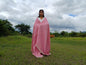 Large Traditional HandspunHandwoven Pink Raw Eri Silk Buddhist Meditation Shawl,Oversize Peace Silk Wrap,Non-Violent Silk Tantrik Prayer Zen
