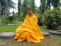 X-Large  Handwoven Pure Organic Cotton Saffron Tibetan Buddhist Monk Meditation Shawl,Indian Cotton Tantrik Wrap,Tibetan Buddhist Prayer Zen