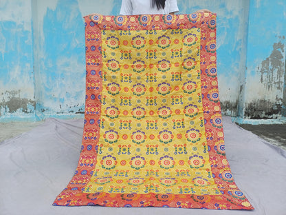Handmade Multi-Color Tibetan Buddhist Ashtamangala Budha Silk Brocade Tibetan Altar/Shrine Table Cloth,Zen Buddhist Tibetan Table Runner