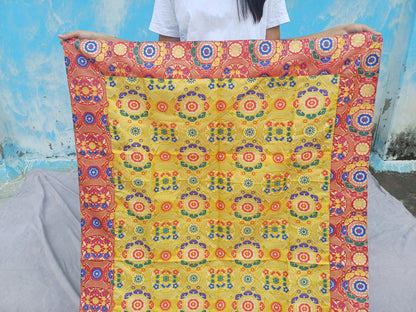 Handmade Multi-Color Tibetan Buddhist Ashtamangala Budha Silk Brocade Tibetan Altar/Shrine Table Cloth,Zen Buddhist Tibetan Table Runner