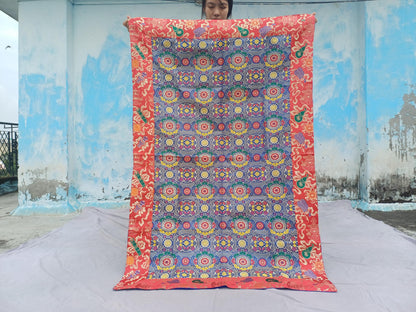 Handmade Multi-Color Tibetan Buddhist Ashtamangala Budha Silk Brocade Tibetan Altar/Shrine Table Cloth,Zen Buddhist Tibetan Table Runner