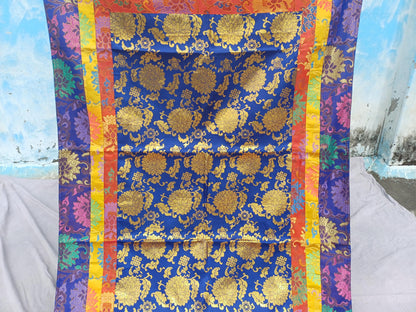 Handmade Multi-Color Tibetan Buddhist Ashtamangala Budha Silk Brocade Tibetan Altar/Shrine Table Cloth,Zen Buddhist Tibetan Table Runner