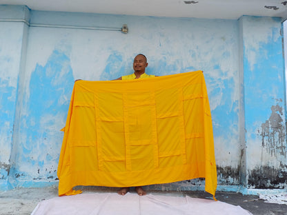 Dalai Lama Yellow Saffron Tibetan Prayer Wrap/ Cape/Cloak,Tibetan Monk Chogu Shawl,