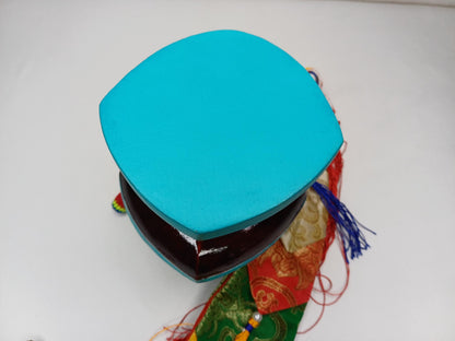 Handmade Small Traditional Tibetan Tantric Ritual Chod Damaru,Bawa Wood Buddhist Religious Drum,Ceremonial Spiritual MusicInstrument