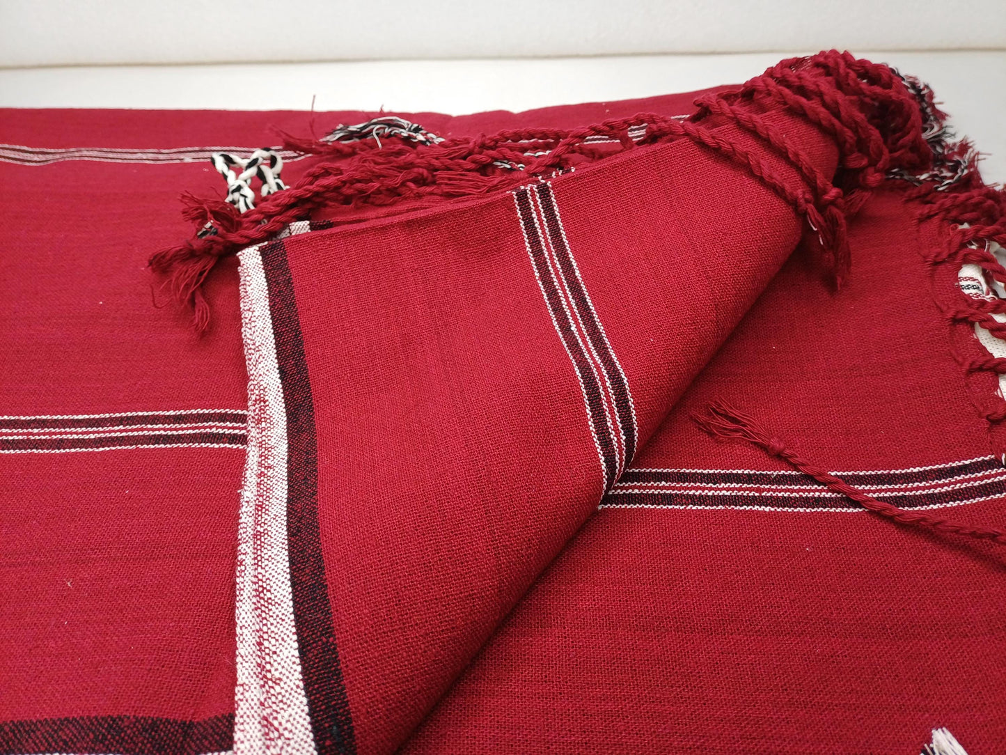 TANTRIK X-Large Traditional Handwoven Tibetan Buddhist Pure Raw Eri Silk Meditation Shawl,Buddhist Silk Zen,Ngakpa Tantrik Meditation Wrap