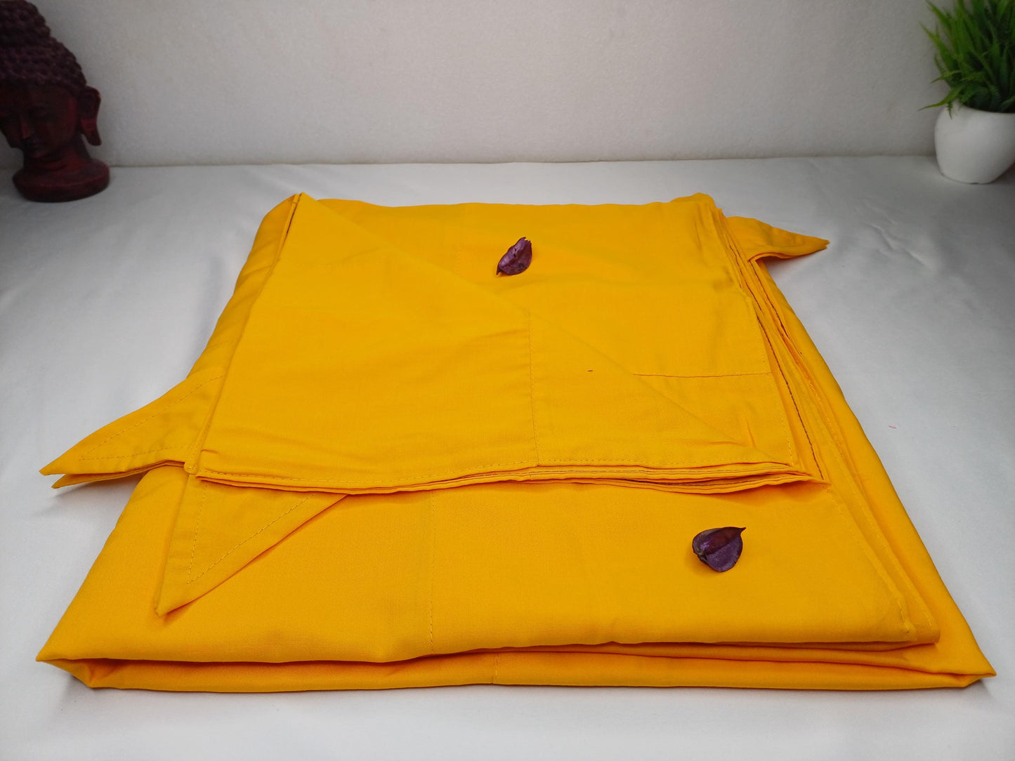 Dalai Lama Yellow Saffron Tibetan Prayer Wrap/ Cape/Cloak,Tibetan Monk Chogu Shawl,