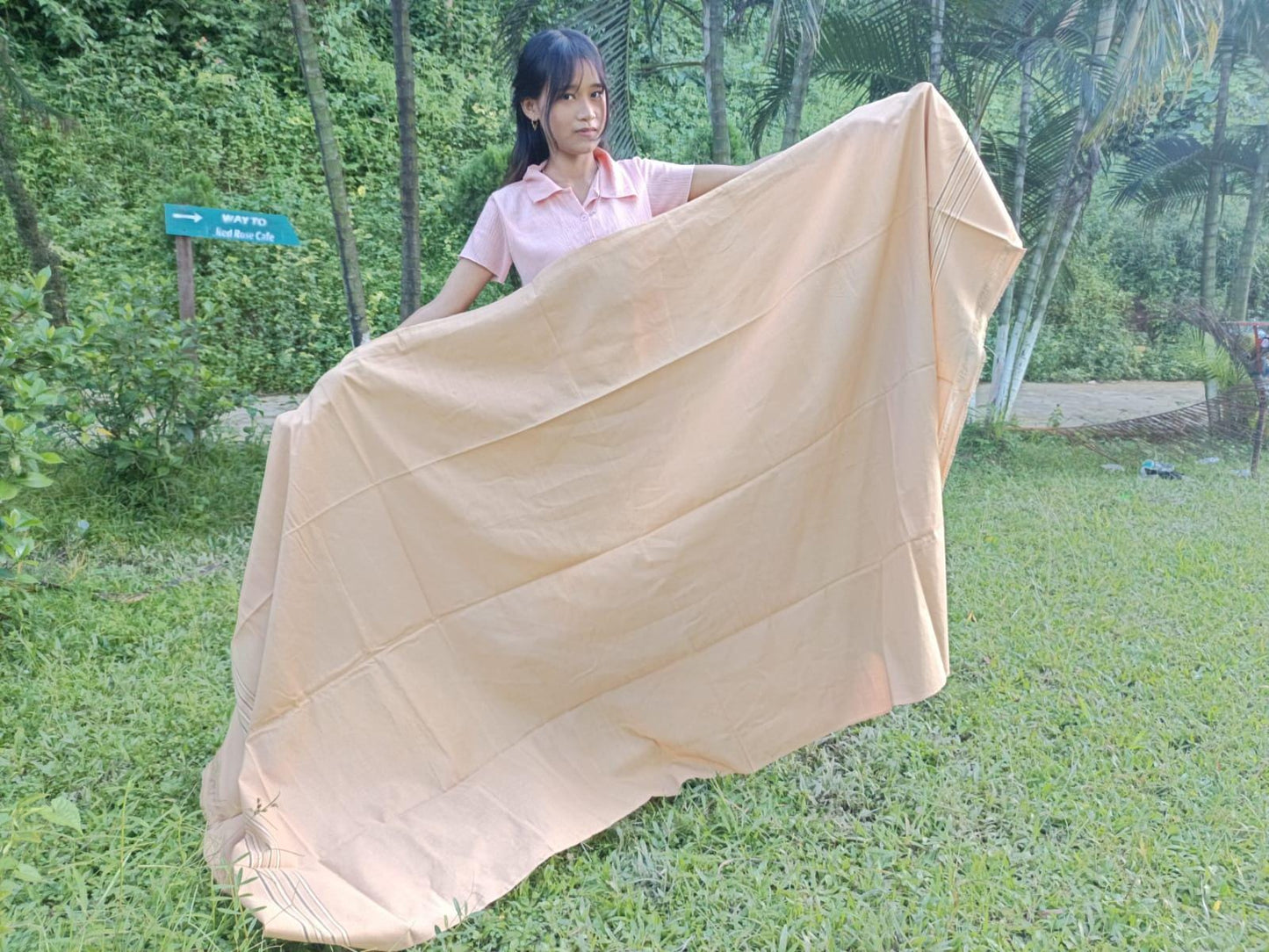 YOGINI Large Handwoven Pure Organic Cotton Beige Tibetan Buddhist Meditation Shawl,Indian Khadi Cotton Tantrik Wrap,Buddhist Prayer Zen