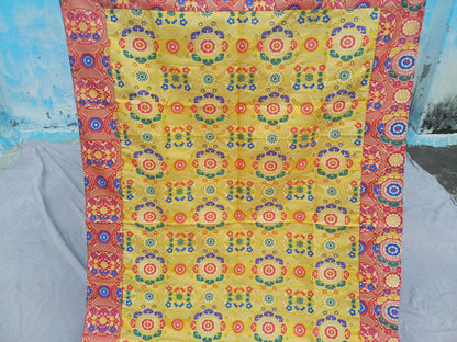 Handmade Multi-Color Tibetan Buddhist Ashtamangala Budha Silk Brocade Tibetan Altar/Shrine Table Cloth,Zen Buddhist Tibetan Table Runner
