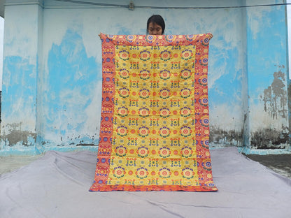 Handmade Multi-Color Tibetan Buddhist Ashtamangala Budha Silk Brocade Tibetan Altar/Shrine Table Cloth,Zen Buddhist Tibetan Table Runner