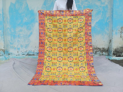 Handmade Multi-Color Tibetan Buddhist Ashtamangala Budha Silk Brocade Tibetan Altar/Shrine Table Cloth,Zen Buddhist Tibetan Table Runner