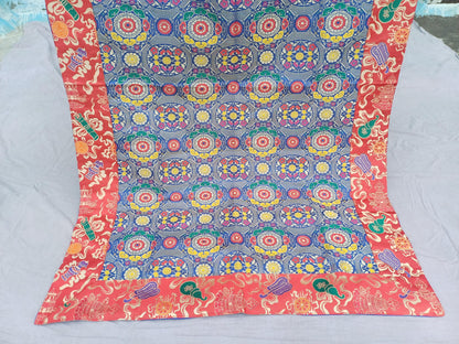 Handmade Multi-Color Tibetan Buddhist Ashtamangala Budha Silk Brocade Tibetan Altar/Shrine Table Cloth,Zen Buddhist Tibetan Table Runner