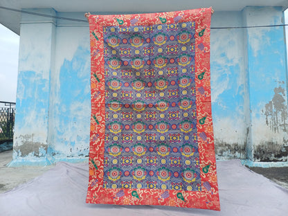 Handmade Multi-Color Tibetan Buddhist Ashtamangala Budha Silk Brocade Tibetan Altar/Shrine Table Cloth,Zen Buddhist Tibetan Table Runner
