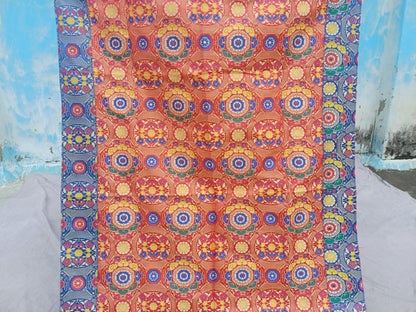 Handmade Multi-Color Tibetan Buddhist Ashtamangala Budha Silk Brocade Tibetan Altar/Shrine Table Cloth,Zen Buddhist Tibetan Table Runner