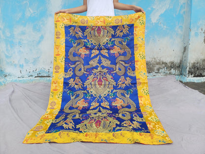 Handmade Multi-Color Tibetan Buddhist Ashtamangala Budha Silk Brocade Tibetan Altar/Shrine Table Cloth,Zen Buddhist Tibetan Table Runner