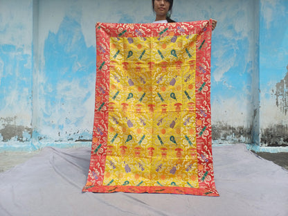 Handmade Multi-Color Tibetan Buddhist Ashtamangala Budha Silk Brocade Tibetan Altar/Shrine Table Cloth,Zen Buddhist Tibetan Table Runner