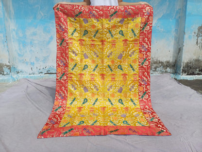 Handmade Multi-Color Tibetan Buddhist Ashtamangala Budha Silk Brocade Tibetan Altar/Shrine Table Cloth,Zen Buddhist Tibetan Table Runner