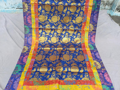 Handmade Multi-Color Tibetan Buddhist Ashtamangala Budha Silk Brocade Tibetan Altar/Shrine Table Cloth,Zen Buddhist Tibetan Table Runner