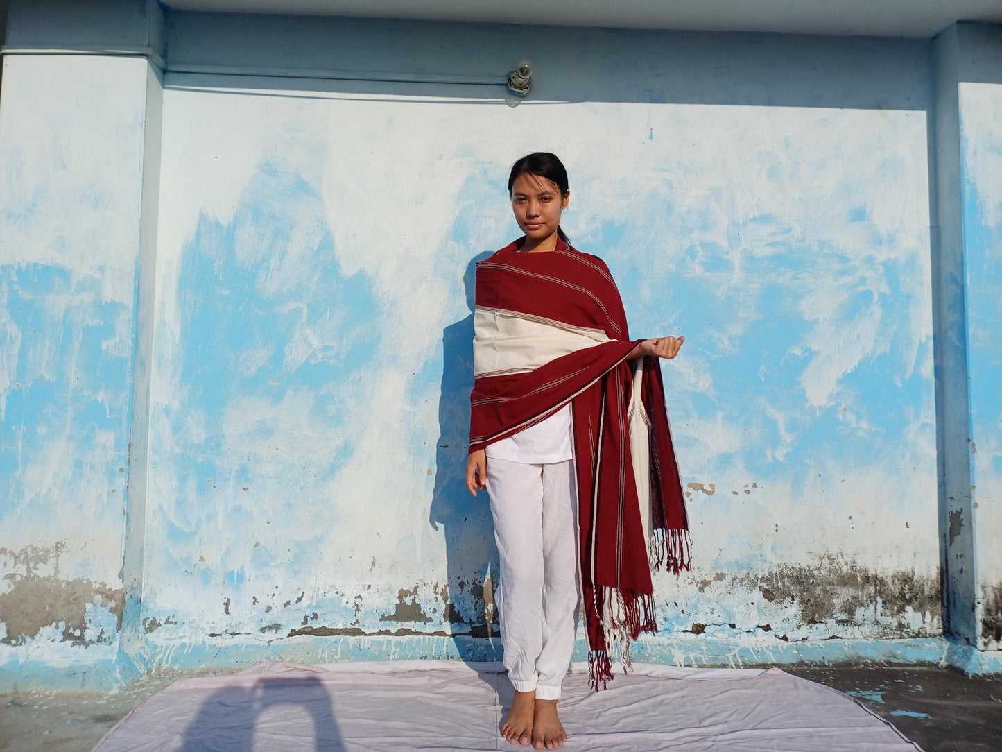 TANTRIK Traditional Handwoven Tibetan Buddhist Ngakpa Raw Eri Peace Silk Meditation Shawl,Buddhist Silk Zen,Ngakpa Tantric Meditation Wrap