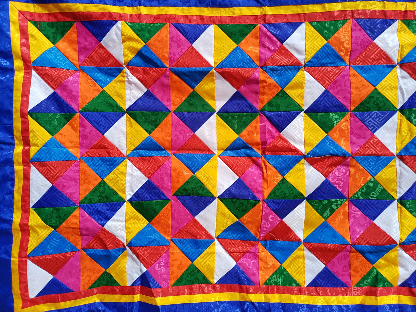 Handmade Multi-Color Tibetan Buddhist Ashtamangala Budha Silk Brocade Tibetan Altar/Shrine Table Cloth,Zen Buddhist Tibetan Table Runner