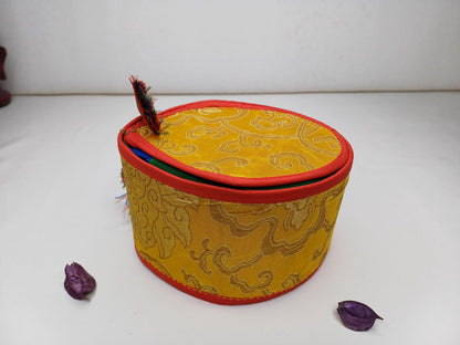 Handmade Small Traditional Tibetan Tantric Ritual Chod Damaru,Bawa Wood Buddhist Religious Drum,Ceremonial Spiritual MusicInstrument