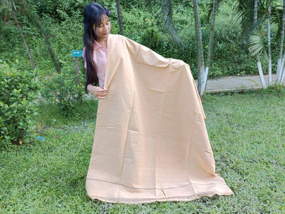MINAKSHI Large Handwoven Organic Cotton White Tibetan Buddhist Monk Meditation Shawl,Indian Cotton Tantrik Wrap,Buddhist Prayer Zen