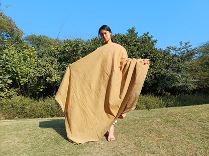 MINAKSHI Large Handwoven Organic Cotton White Tibetan Buddhist Monk Meditation Shawl,Indian Cotton Tantrik Wrap,Buddhist Prayer Zen