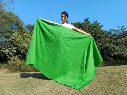 Tara Large Handwoven Pure Organic Cotton Green Tibetan Buddhist Monk Meditation Shawl,Indian Cotton Tantrik Wrap,Tibetan Buddhist Prayer Zen