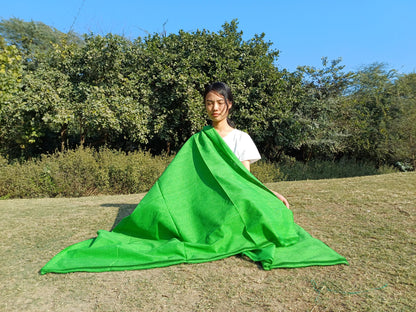 Tara Large Handwoven Pure Organic Cotton Green Tibetan Buddhist Monk Meditation Shawl,Indian Cotton Tantrik Wrap,Tibetan Buddhist Prayer Zen