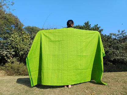 Tara Large Handwoven Pure Organic Cotton Green Tibetan Buddhist Monk Meditation Shawl,Indian Cotton Tantrik Wrap,Tibetan Buddhist Prayer Zen