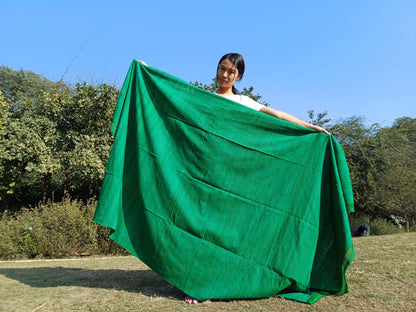 Large Traditional Handwoven GREEN Tibetan Buddhist Raw Eri Silk Meditation Shawl,Buddhist Silk Shawl,Tantric Meditation Wrap,Lama Silk Zen