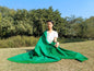 Large Traditional Handwoven GREEN Tibetan Buddhist Raw Eri Silk Meditation Shawl,Buddhist Silk Shawl,Tantric Meditation Wrap,Lama Silk Zen