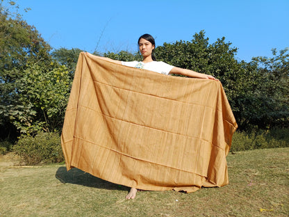 PEACE SILK Traditional Handspun/Handwoven Non-Violent Pure Raw Eri Silk Meditation Shawl/Scarf,Ethical Silk Tantrik Buddhist Prayer Wrap/Zen