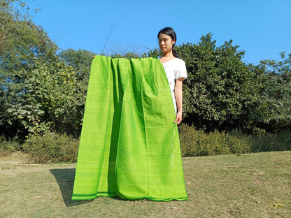 Tara Large Handwoven Pure Organic Cotton Green Tibetan Buddhist Monk Meditation Shawl,Indian Cotton Tantrik Wrap,Tibetan Buddhist Prayer Zen